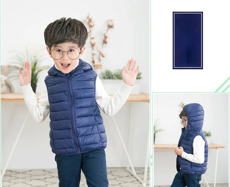 Fall Solid Waistcoat Children Outerwear Winter Coats Kids