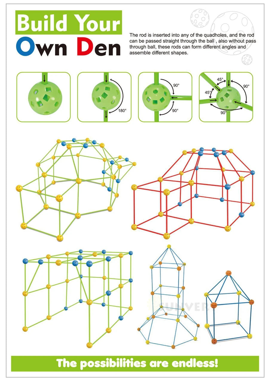 Kids forts building kit Construction Fortress Child Game