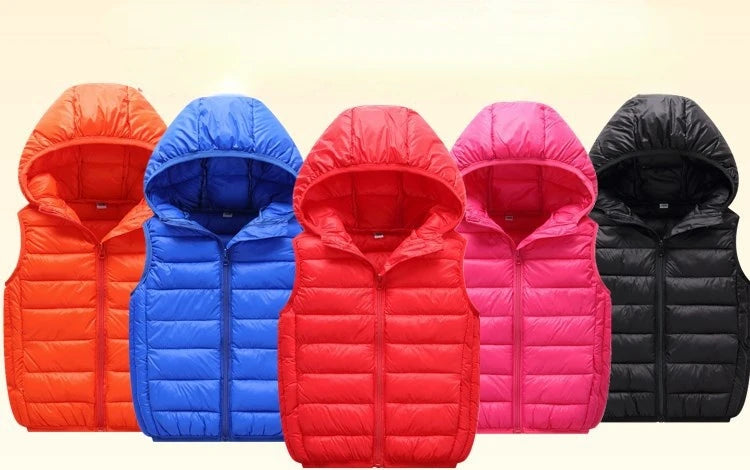 Fall Solid Waistcoat Children Outerwear Winter Coats Kids