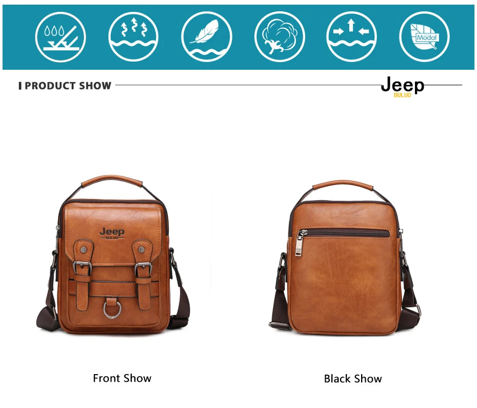 JEEP BULUO Multi function Business Handbags Men New
