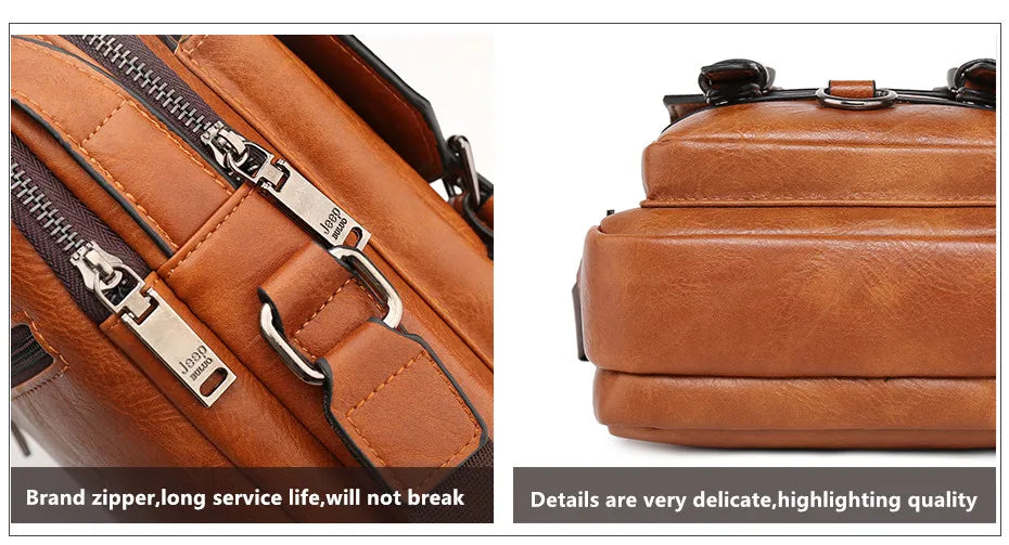 JEEP BULUO Multi function Business Handbags Men New