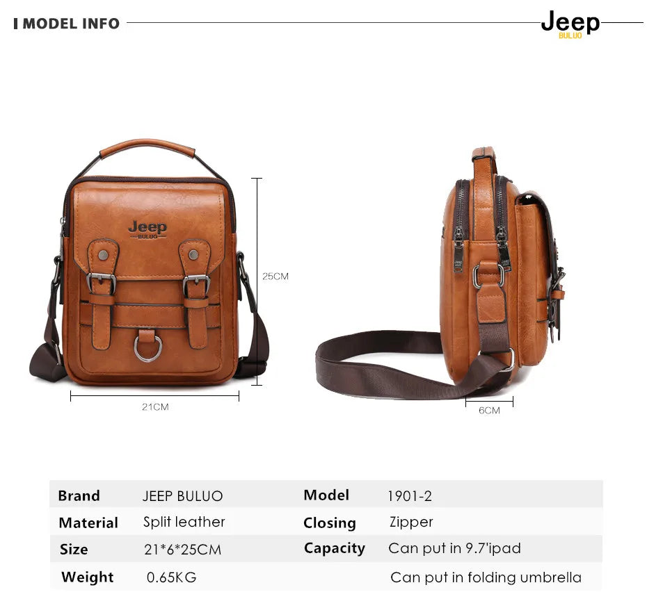 JEEP BULUO Multi function Business Handbags Men New