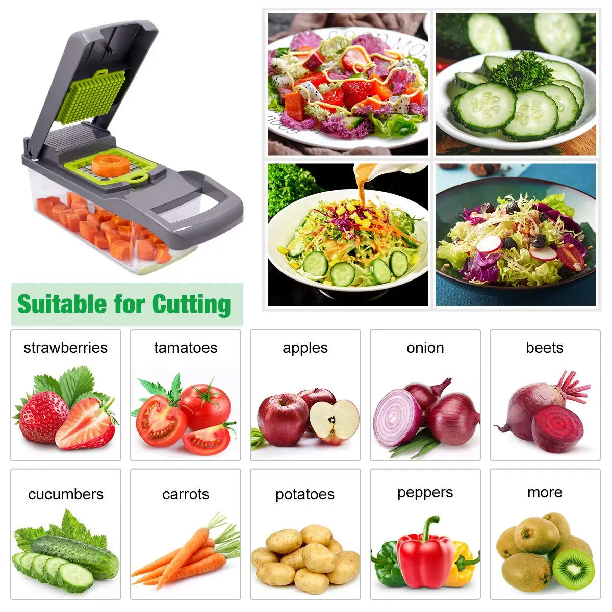 Vegetable Chopper Multifunctional Grater Cutter Kitchen Accessories Manual