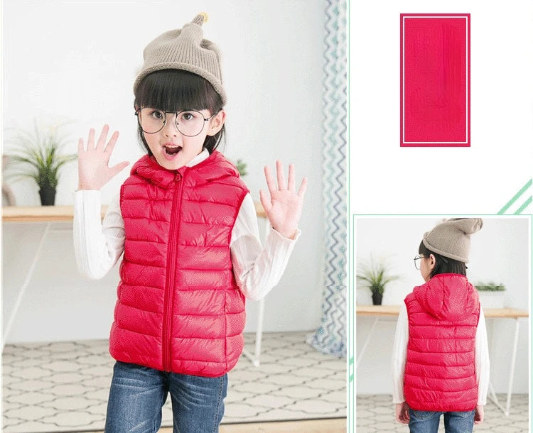 Fall Solid Waistcoat Children Outerwear Winter Coats Kids