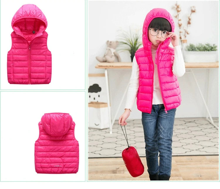 Fall Solid Waistcoat Children Outerwear Winter Coats Kids