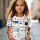 Girl T Shirts Cartoon Cat Graphic T Shirts