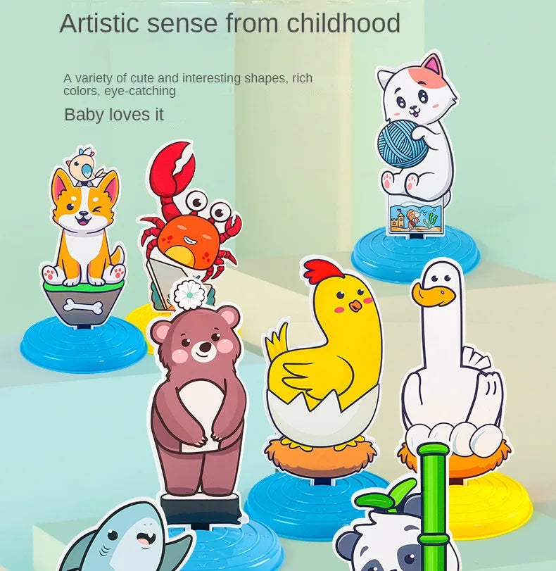 1 Set Kid Animals Ring Toss Game Toy