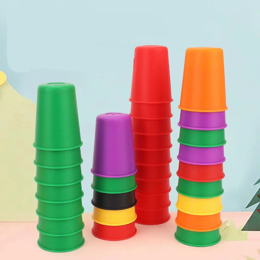 Montessori Toys Mini Stack Cup Game With Card