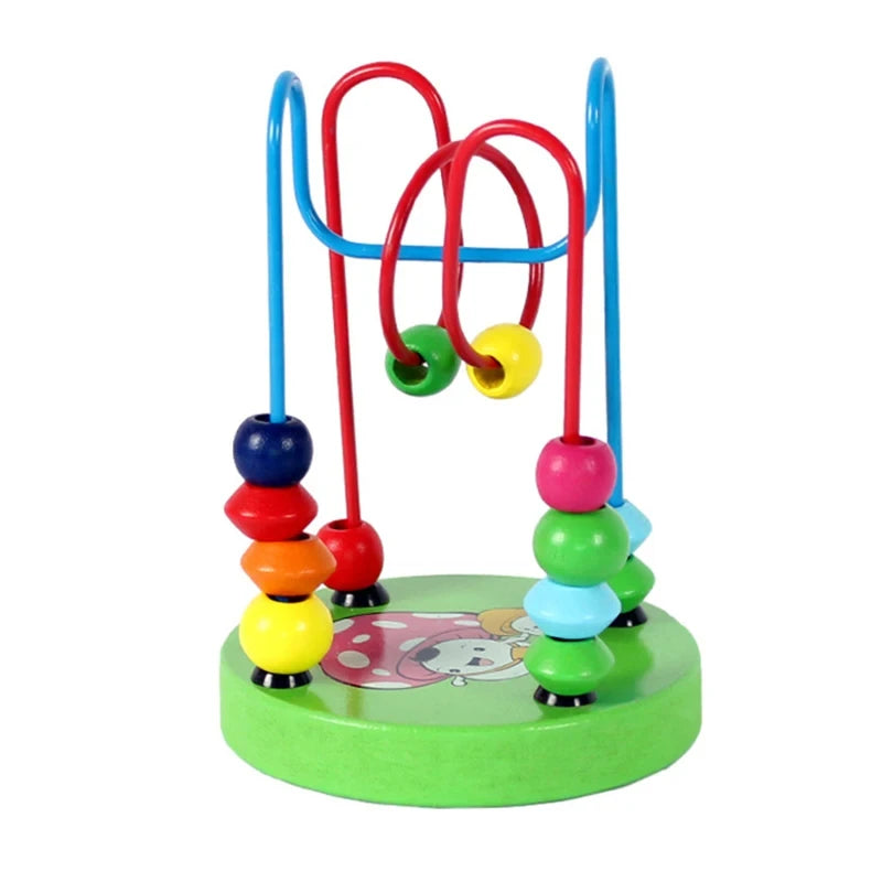 Montessori Baby Toys Wooden Roller Coaster Bead Maze