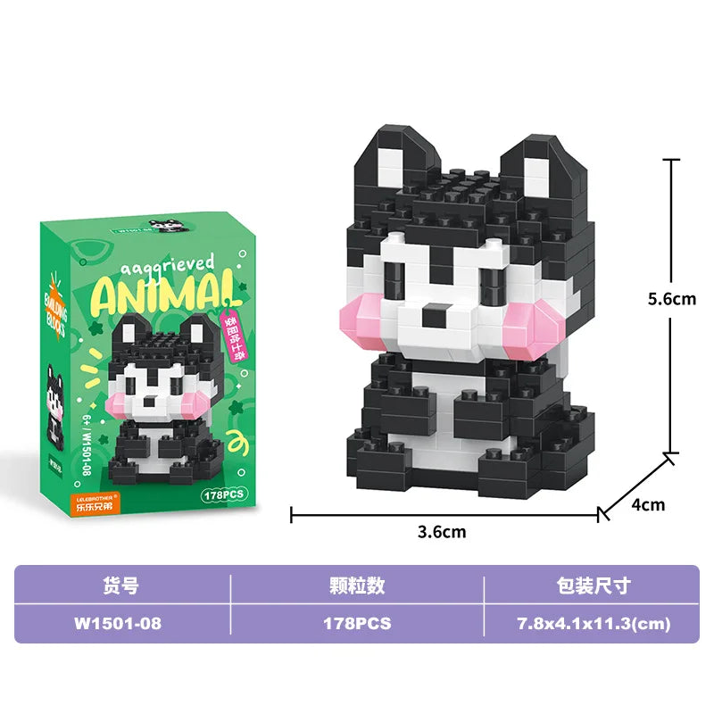 Animal Cat Bricks Constructor Set Micro Building Blocks