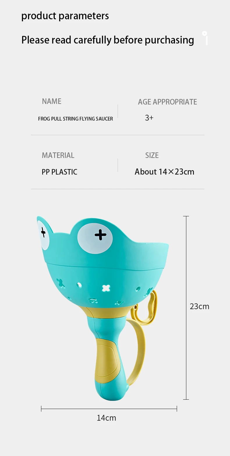 Pull String Flying Saucer Disc Launcher Kids Flying