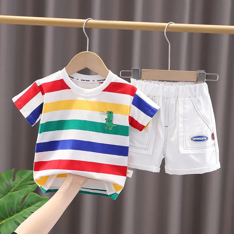 Summer Cute Cartoon Dinosaur Fashion Children O neck