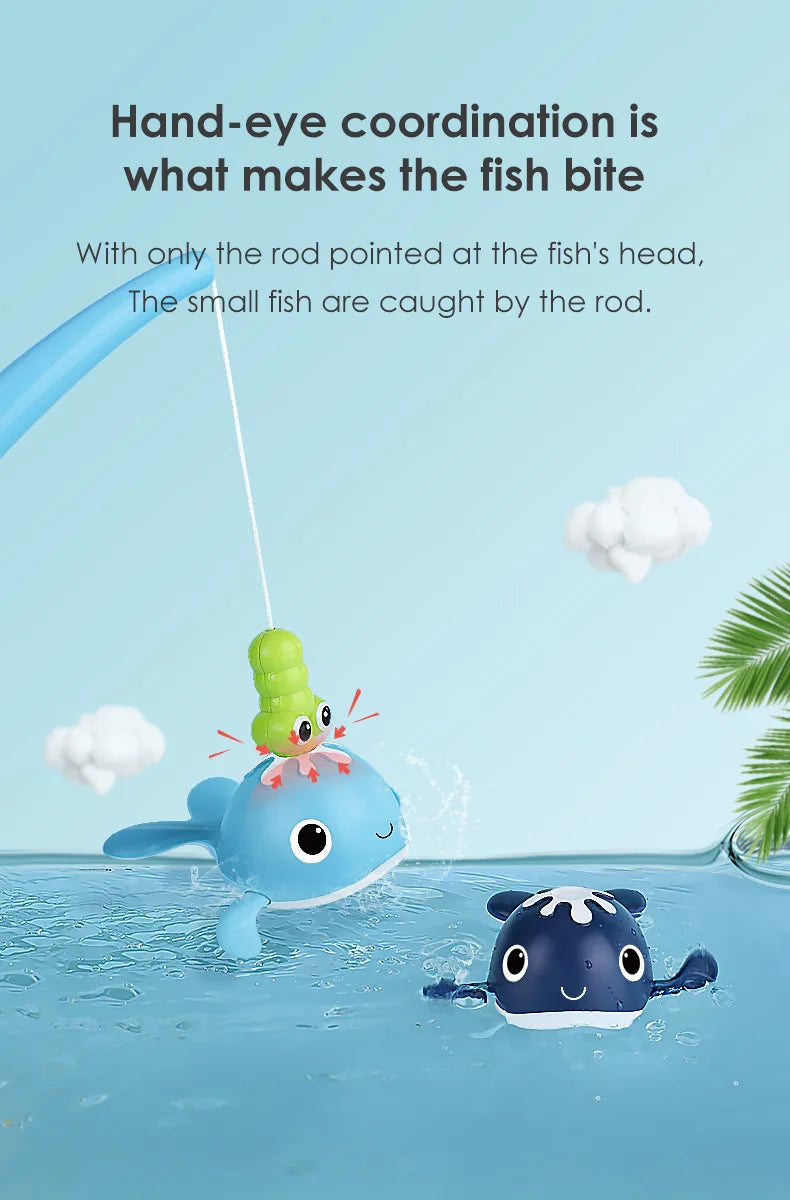 Magnet Baby Bath Fishing Toys Wind up Swimming