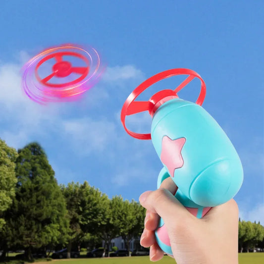 Children Saucer Launcher Pistol Outdoor Spinning Top Dinosaur