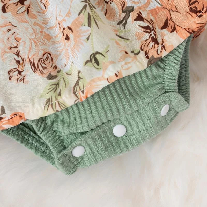 Summer Baby Girl Dress With Bowknot Striped Jumpsuit