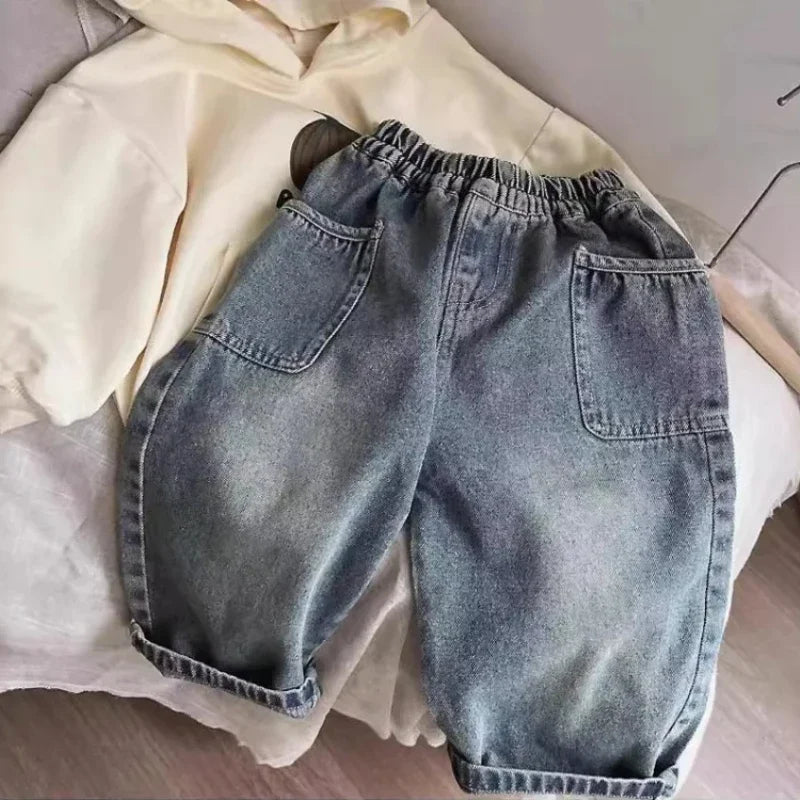 Spring and Autumn Children s Pocket Wide Leg