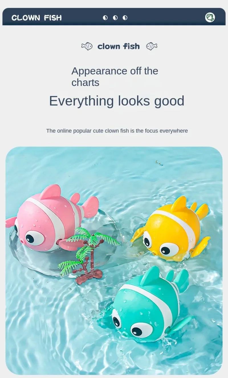 Bath Toys Cute Swimming Clown Fish Bath Toy