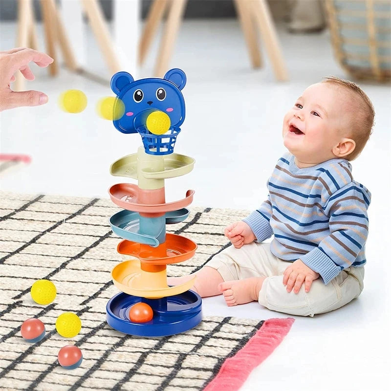 Montessori Baby Toy Rolling Ball Tower Montessori Educational