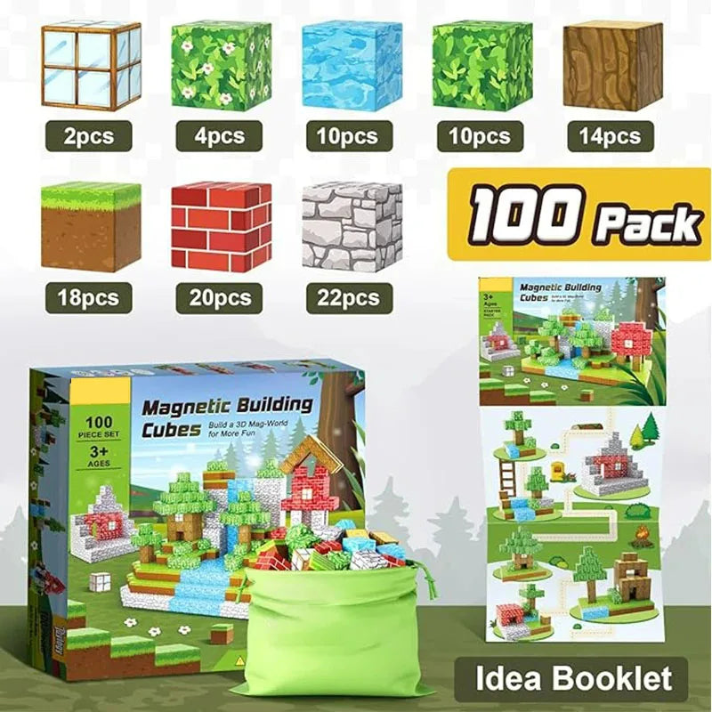 Magnetic Building Blocks Magnet Cube Mine World Set