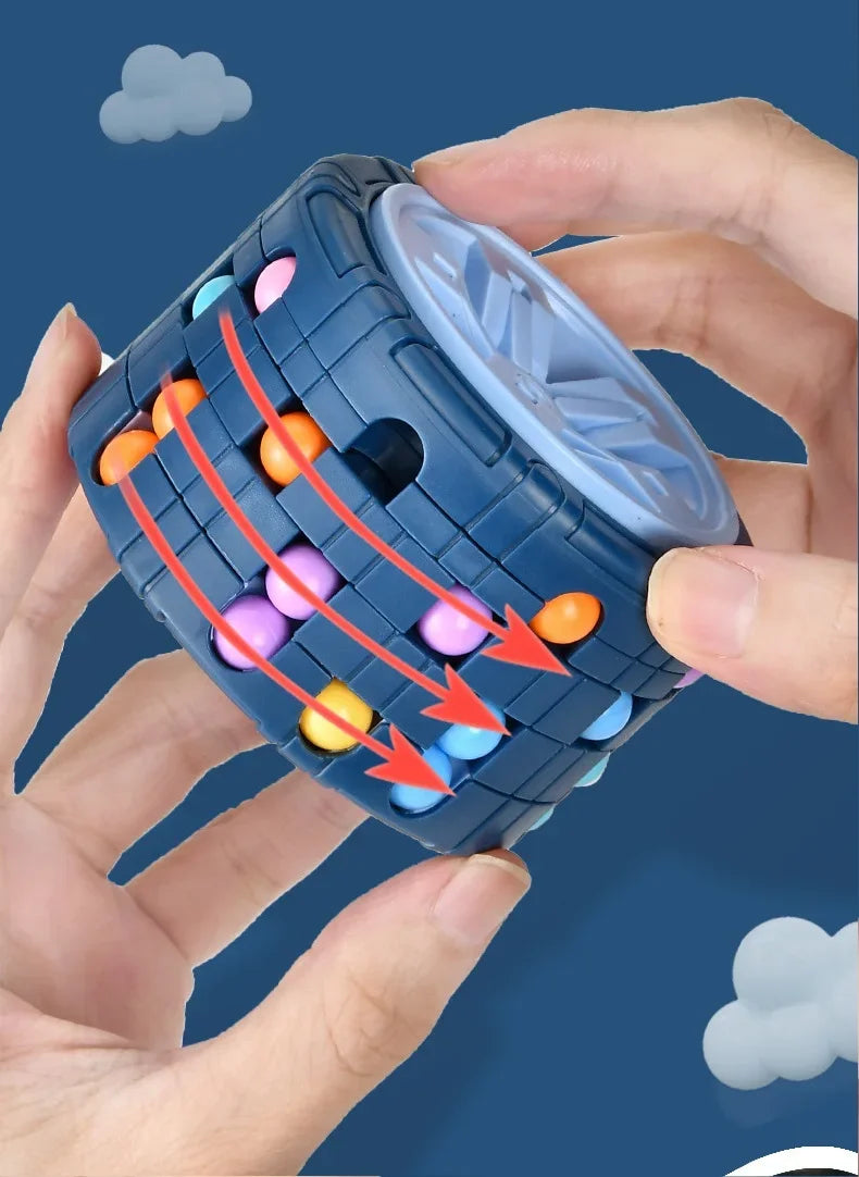 3D Cylinder Cube Toy Magical Bean Gyro Rotate