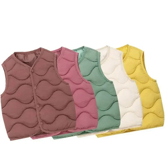 New Children Warm Cotton Vest Fashion Solid Boys