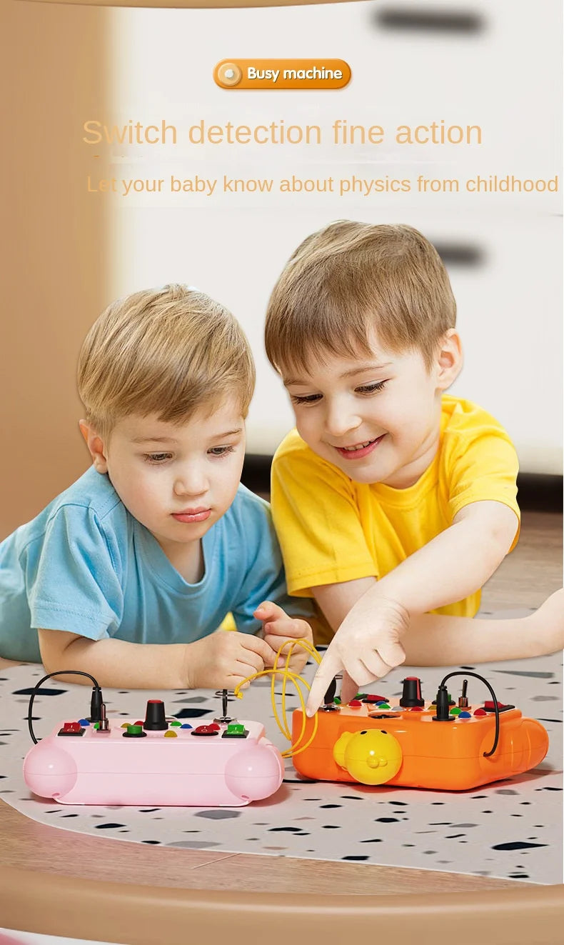 Montessori Busy Board Sensory Toys Cartoon with LED