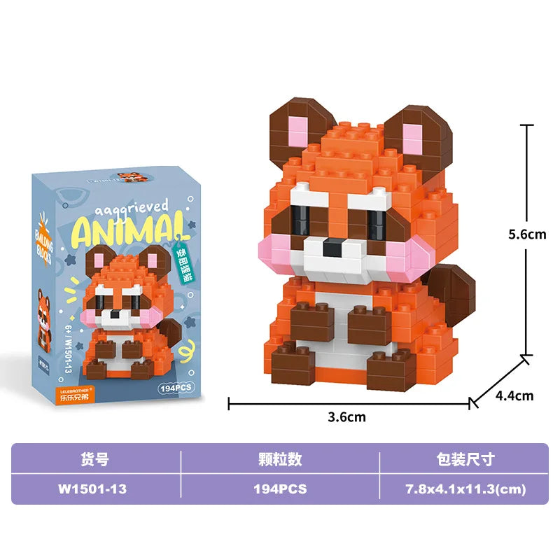 Animal Cat Bricks Constructor Set Micro Building Blocks