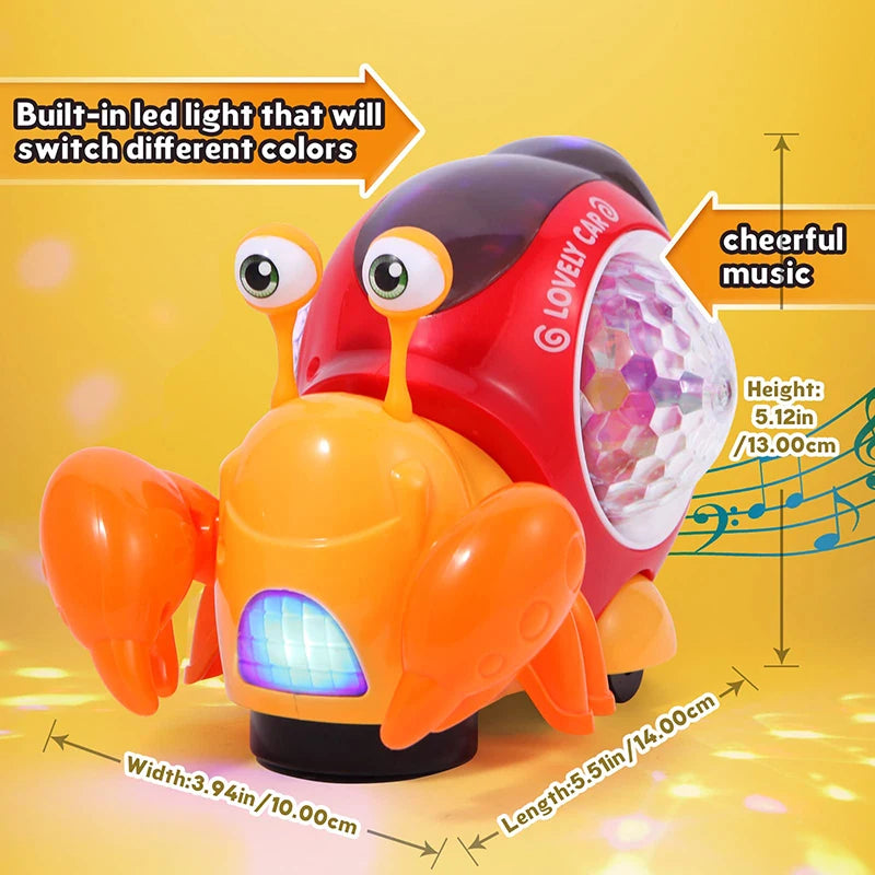Crawling Crab Snail Baby Toy Walking Tummy Time
