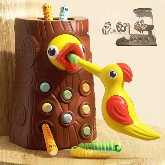 Montessori Educational Toys for Children Woodpecker Catch Worms