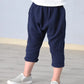 Kids Pants Boy Girl Summer Solid Color Linen