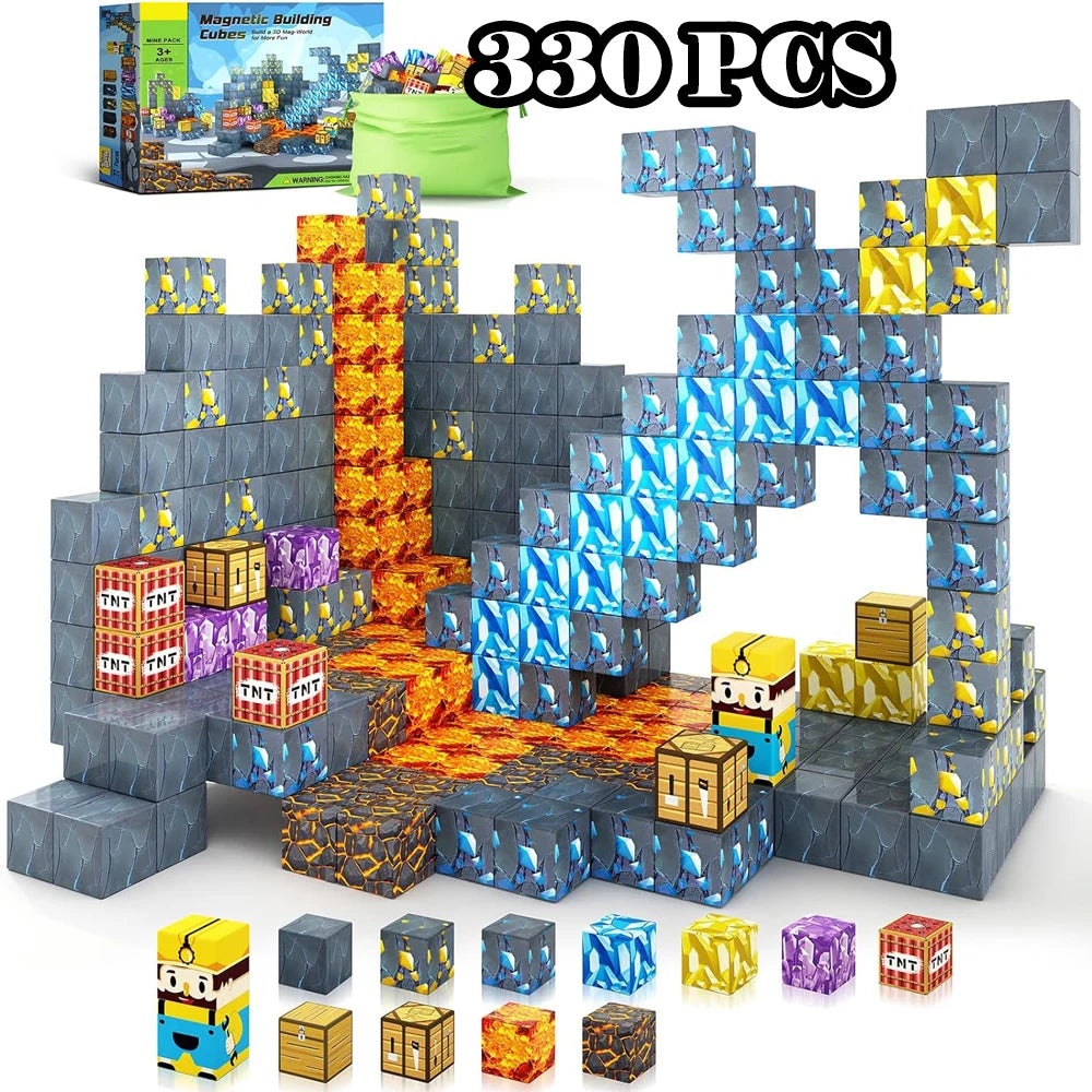 Magnetic Building Blocks Magnet Cube Mine World Set