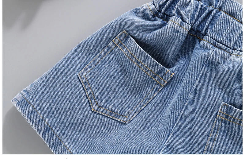 Summer Kid Girls A line Shaped Denim Shorts