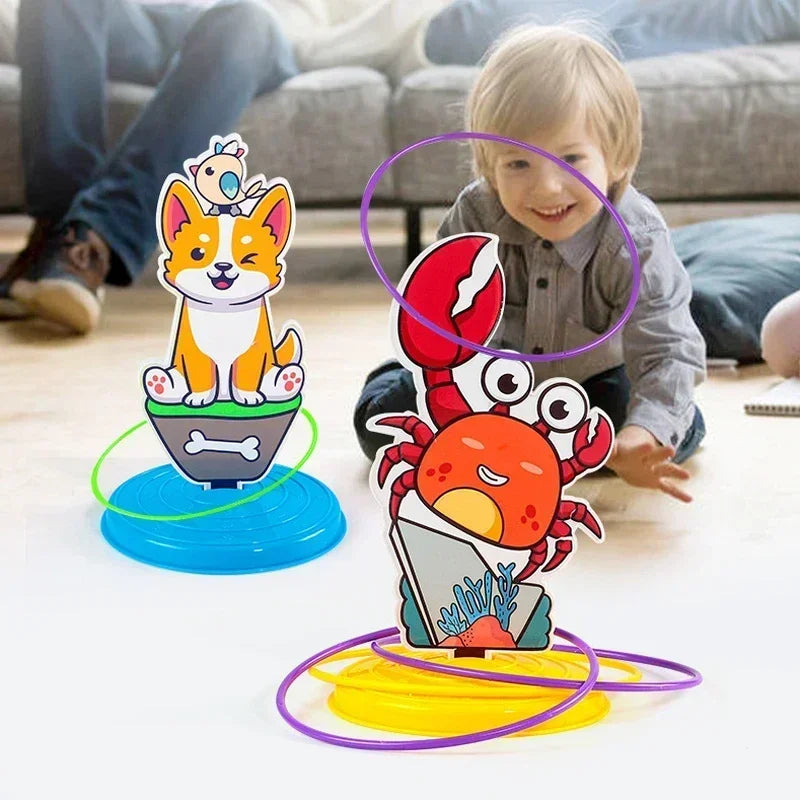 1 Set Kid Animals Ring Toss Game Toy