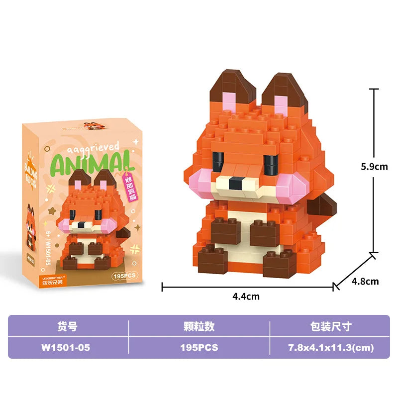 Animal Cat Bricks Constructor Set Micro Building Blocks