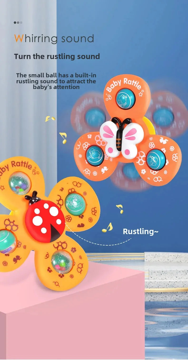 Suction Cup Spinner Toy 3PCS Windmill Cartoon Animal