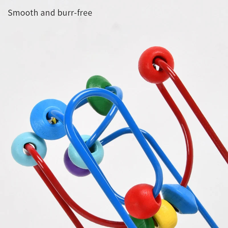 Colorful Wooden Roller Coaster Educational Circle Toy For