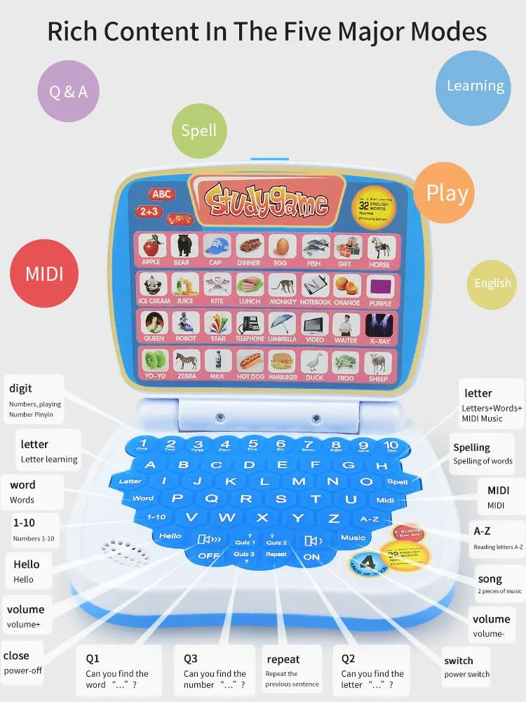 English Learning Small Laptop Toy for Kids 2