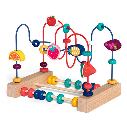Montessori Baby Toys Wooden Roller Coaster Bead Maze