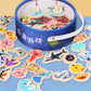 Montessori Wooden Fishing Toys For Children Cartoon Marine