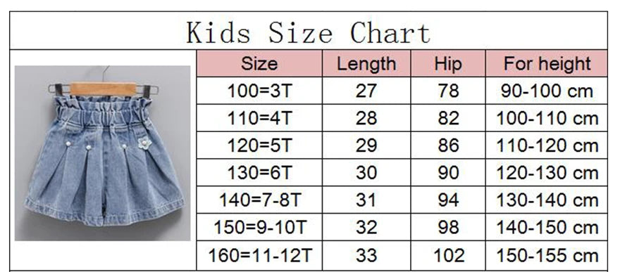 Summer Kid Girls A line Shaped Denim Shorts
