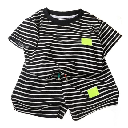 2Pcs Fashion Children Short Sleeve Shorts Sets Summer