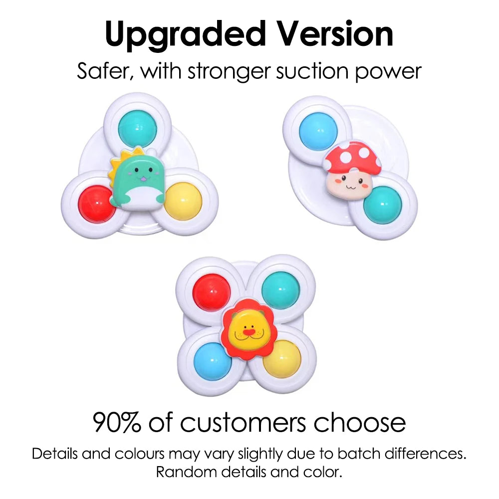 3Pcs Set Suction Cup Spinning Cartoon Animal Spinner