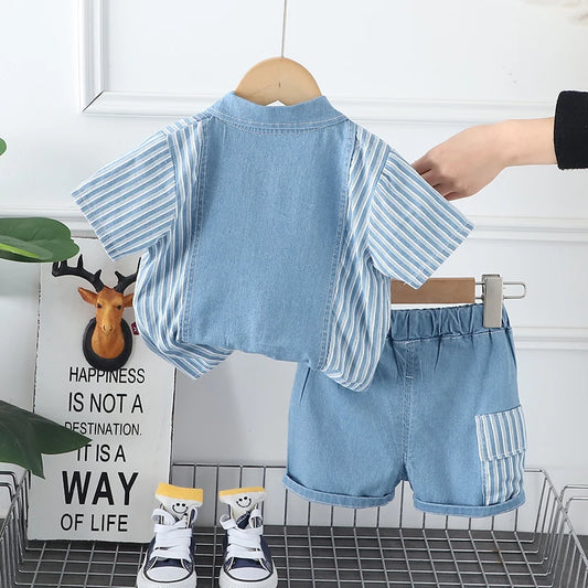 Infant Fashiont Bay Boys Denim Clothing Sets Summer