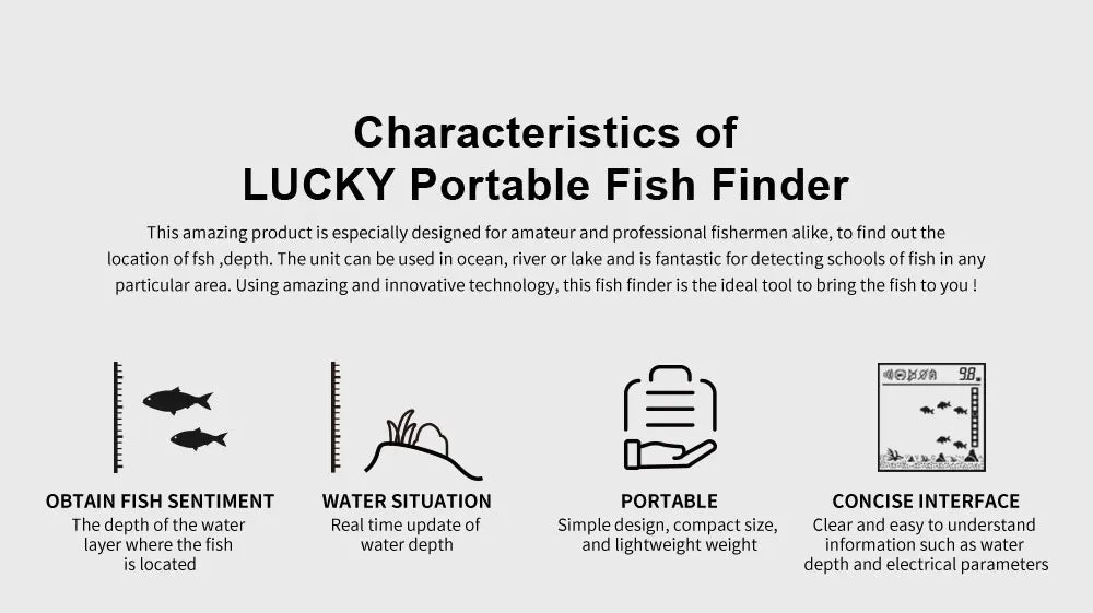 FFC1108 1 Alarm 100M Portable Sonar Fish Finders