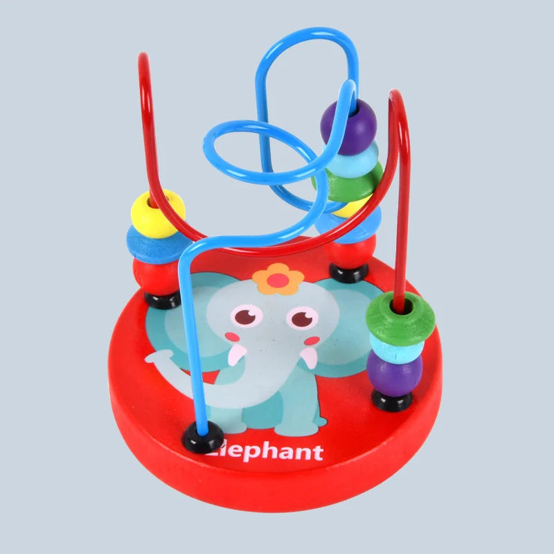 Colorful Wooden Roller Coaster Educational Circle Toy For