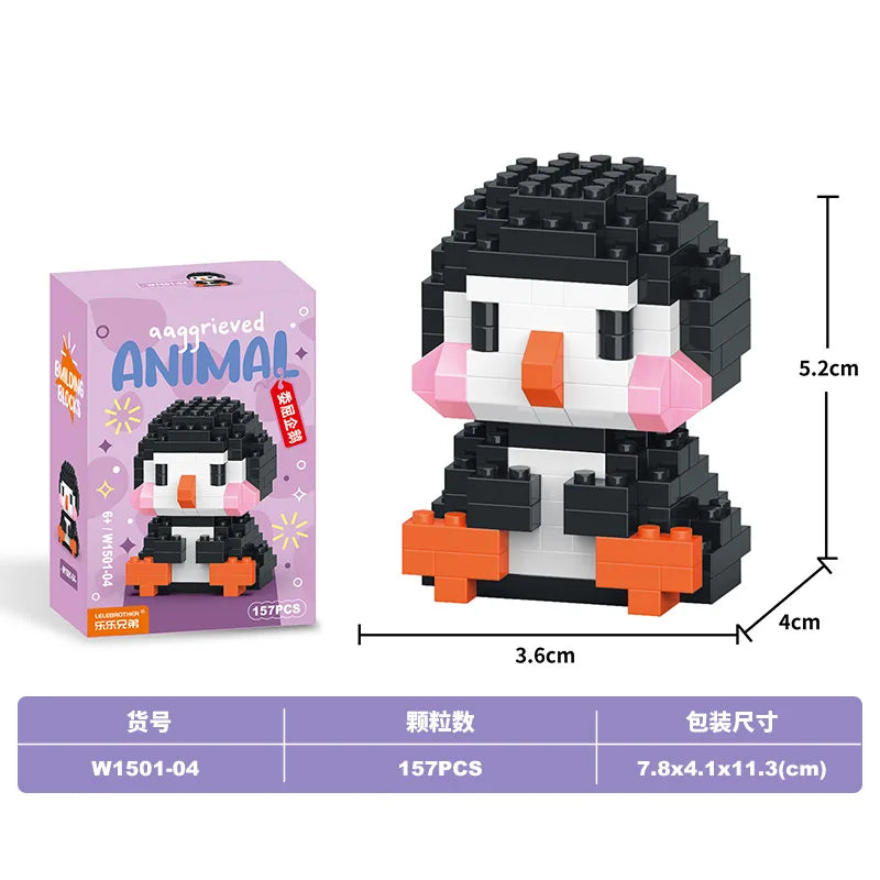 Animal Cat Bricks Constructor Set Micro Building Blocks