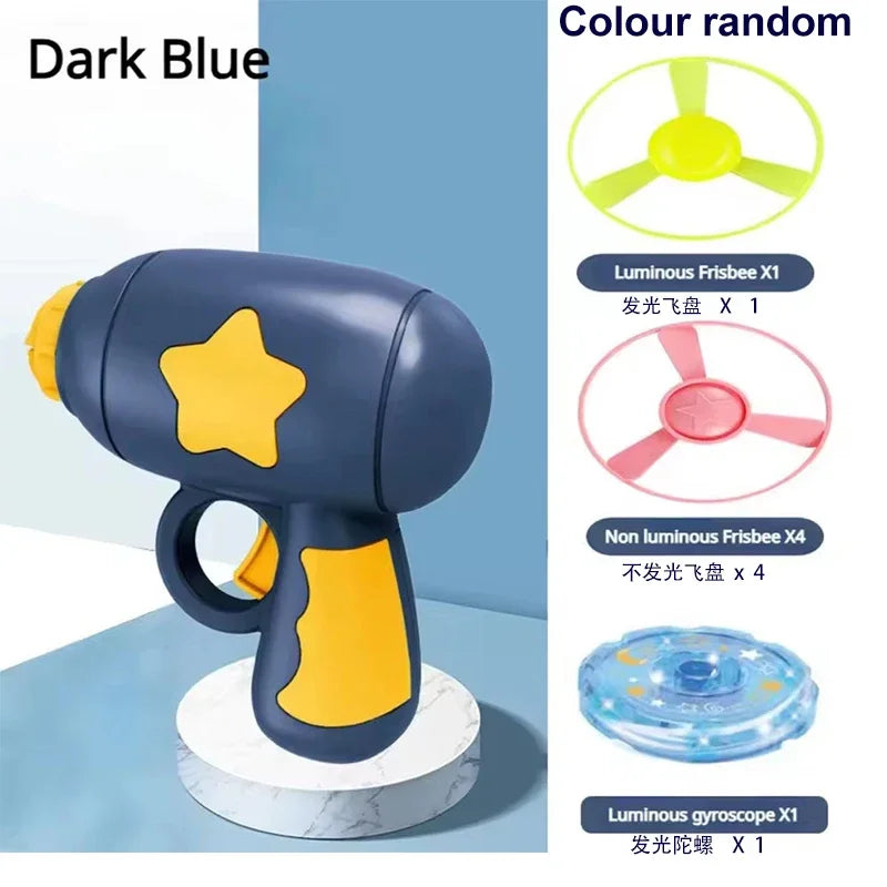 Children Saucer Launcher Pistol Outdoor Spinning Top Dinosaur