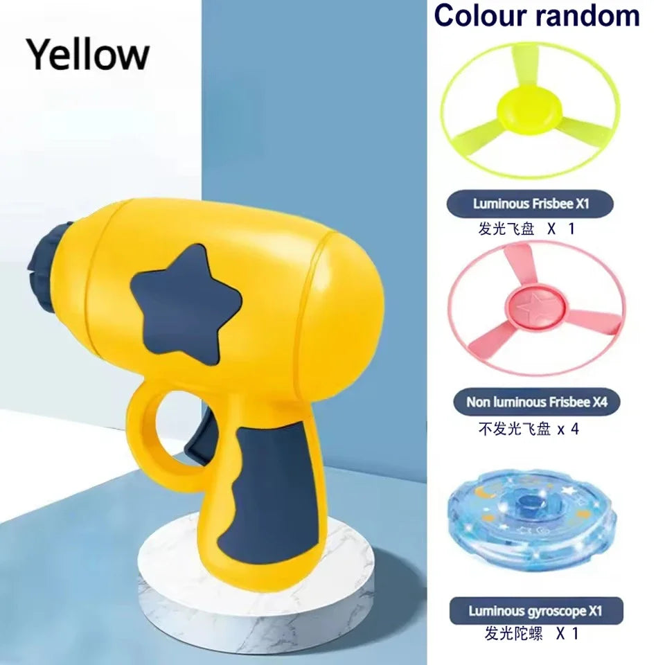 Children Saucer Launcher Pistol Outdoor Spinning Top Dinosaur