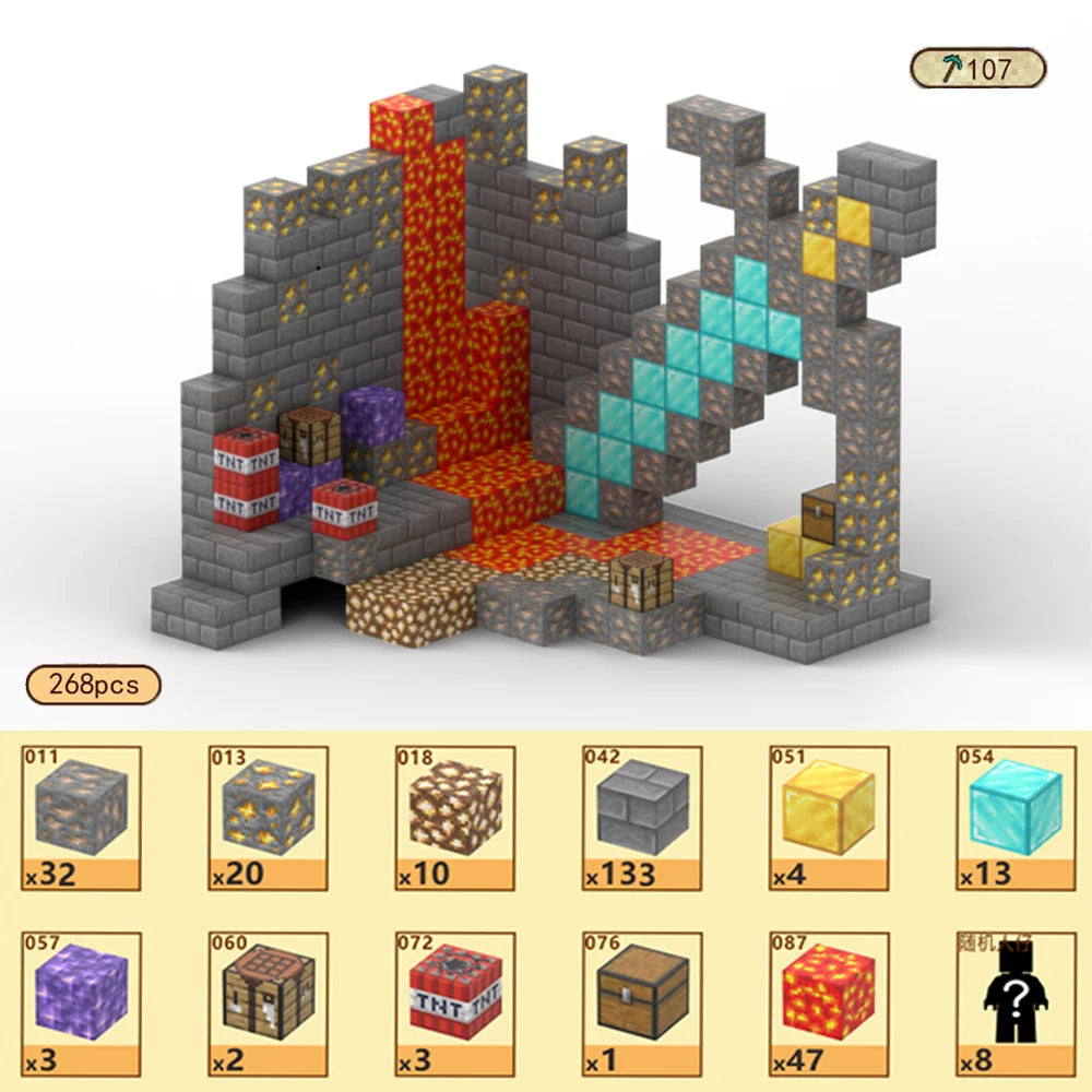 Magnetic Building Blocks Magnet Cube Mine World Set