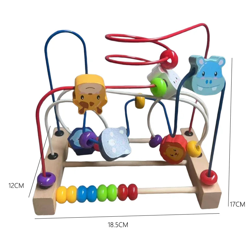 Colorful Wooden Roller Coaster Educational Circle Toy For
